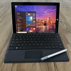 Microsoft Surface 3  10.8 Inch 128 GB SSD Tablet (Silver) + Keyboard + Pen + HDMI Adapter + Screen Protector 
