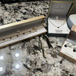 Gold-plated sterling silver and cubic zirconia Jewelry Set
