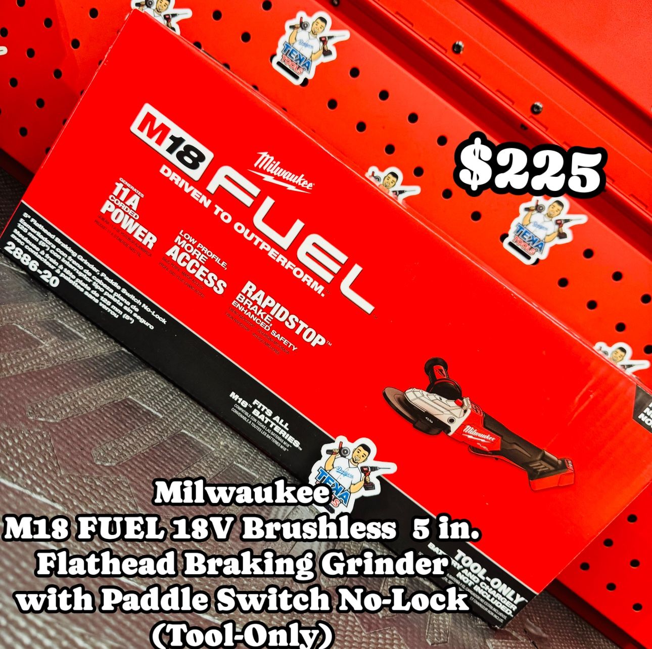 Milwaukee M18 FUEL 18V Lithium-Ion Brushless Cordless 5 in. Flathead Braking Grinder with Paddle Switch No-Lock (Tool-Only)