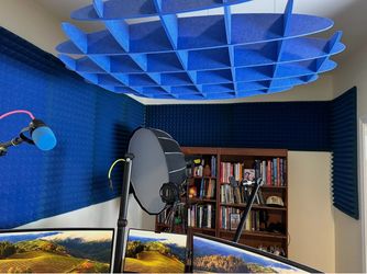 UPLIFT Desk Waffle Acoustic Ceiling Cloud – Lagoon Blue – Sound Treatment