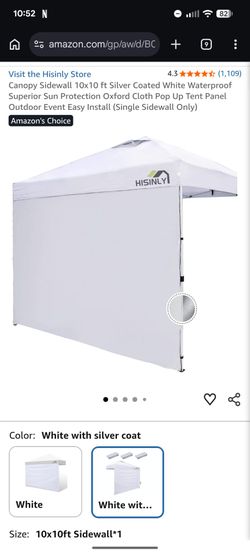 Shade Tent Canopy Sidewall