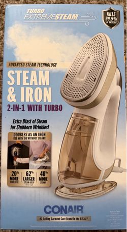 Conair GS308GD Turbo ExtremeSteam 2in1 Steamer & Iron 1875W Kills 99.9% Bacteria