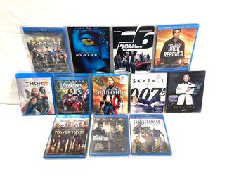 New top blockbuster Blu-ray DVD movies. 12 total movies. $10 each or $110 for all 12