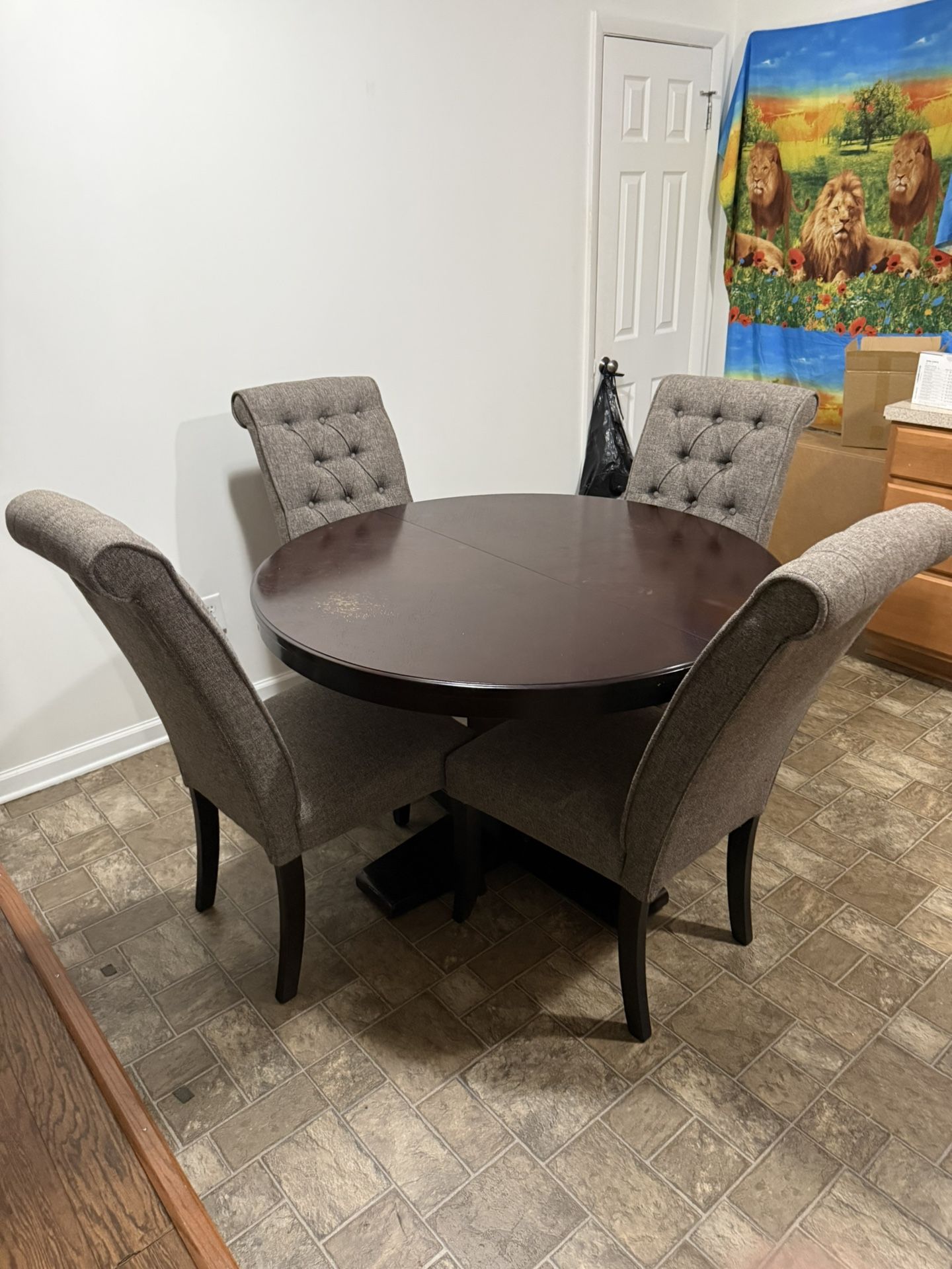 Solid Wood Dining Table With Chairs