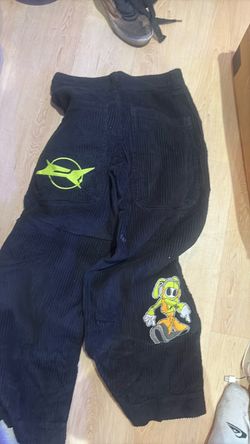 Make an offer Black Corduroy Pants with Embroidered Graphics