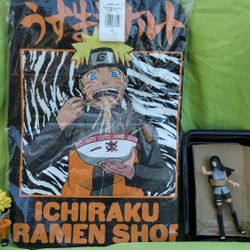 NARUTO ICHIRAKU  RAMAN BLACK & HINATA HYUGA STATUE  & NAURATO FIGURE 