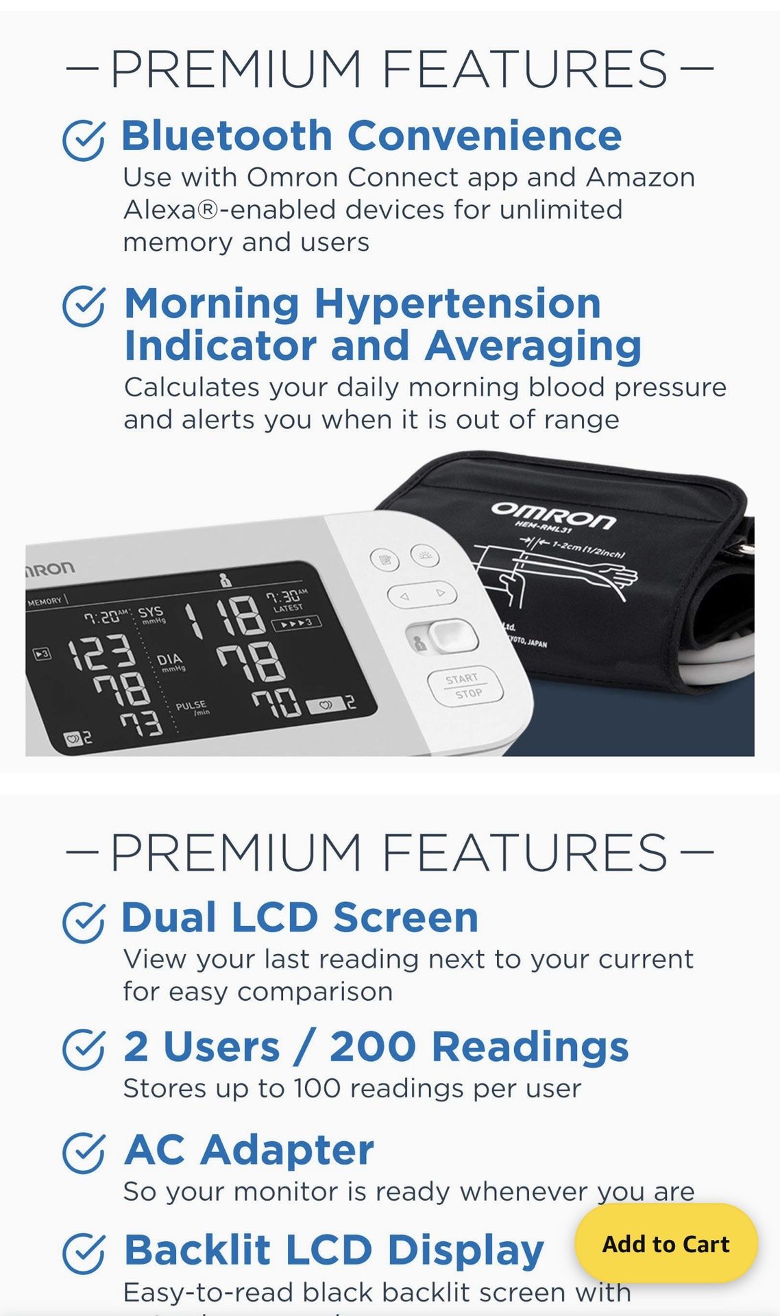 The Omron Platinum Wireless upper arm blood pressure Cuff for Sale in  Hialeah, FL - OfferUp
