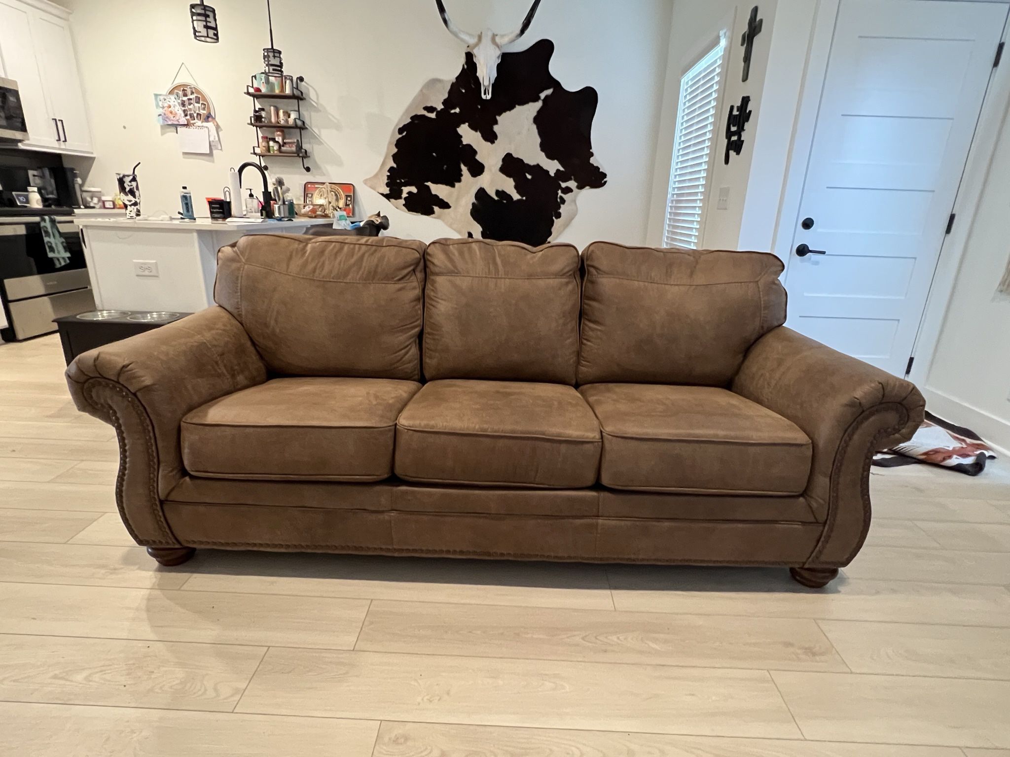 Western Faux Leather Queen Sofa Sleeper