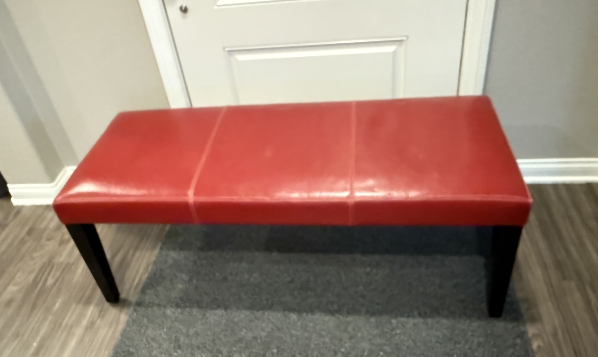 Crate and Barrel - Red Faux Leather Bench