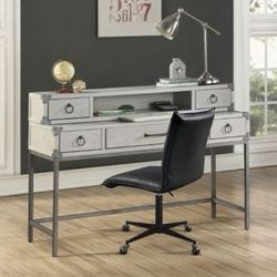 Brand New Gray Desk and Hutch