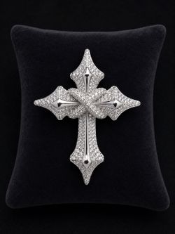 925 Sterling Silver 5.50CT MOISSANITE Gothic Cross Men’s Pendant