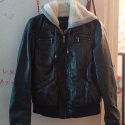 Black leather jacket