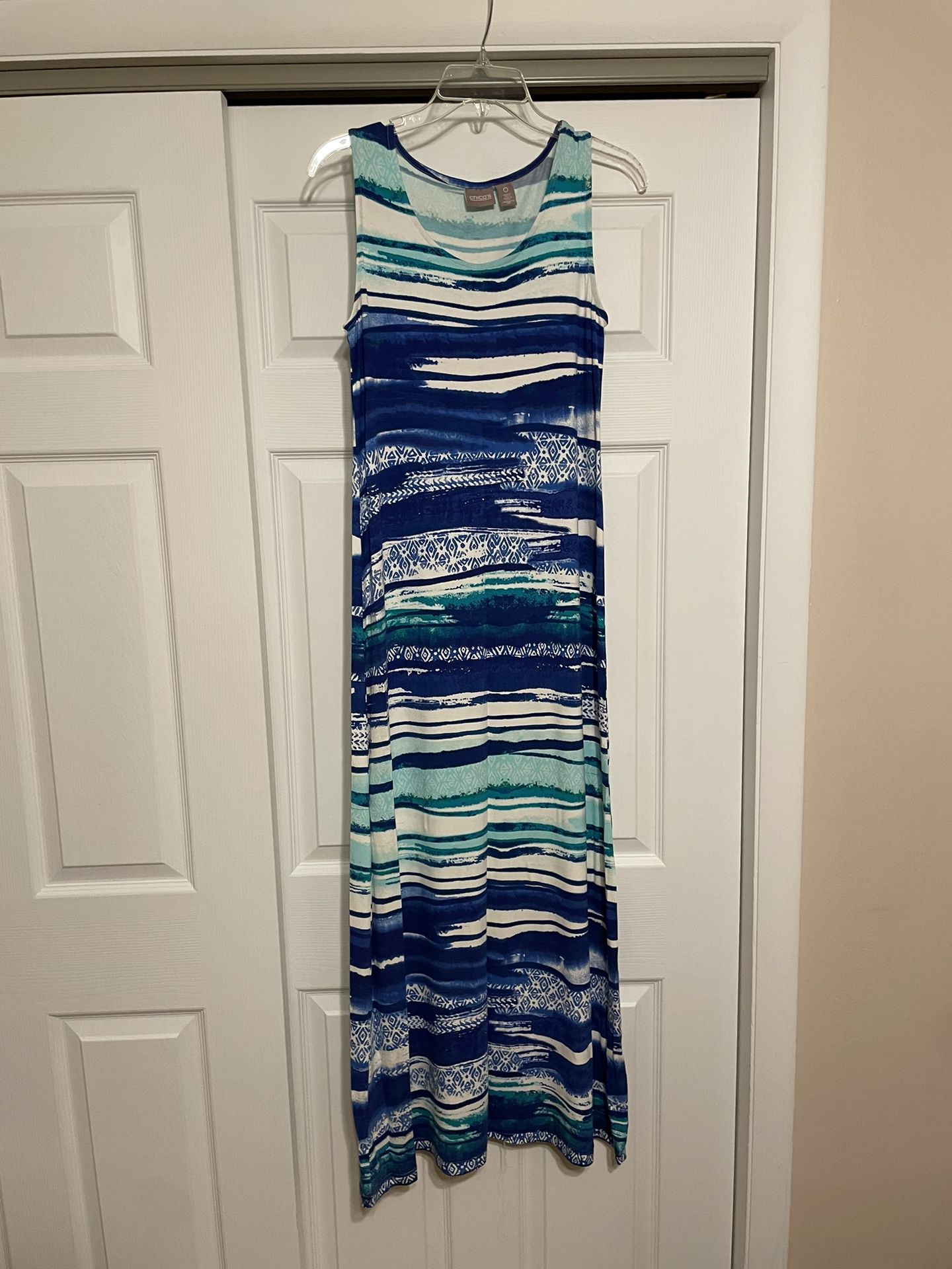 Chico’s Blue Calming Waves Thandie Maxi Dress - Size 4