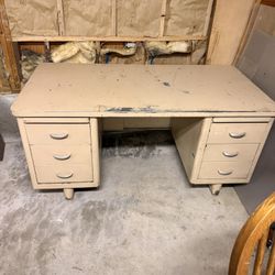 Vintage All Steel Tanker Desk