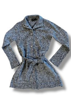 Long Cardigan Sweater The Limited Women’s Medium Belted Wool Blend Gray/Black