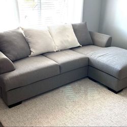 Gray Sectional and Loveseat 