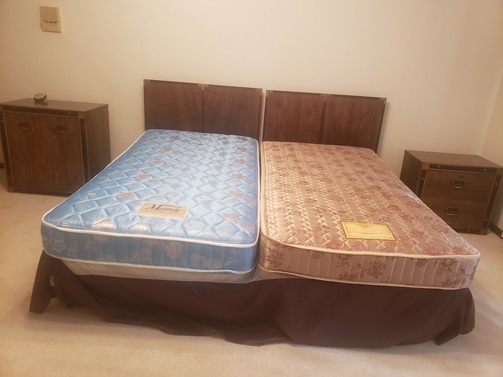 Modern 6 Piece Bedroom Set For Two Twin Beds
