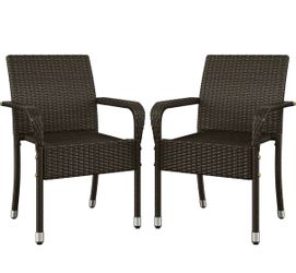 Set of 2 Rattan Stackable Patio Chairs - 593048