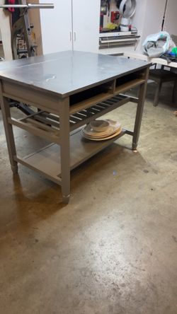 Stainless steel top island