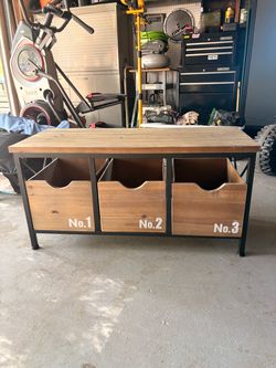 Kids bench with storage