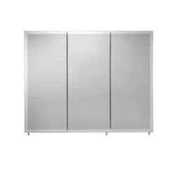 Croydex 36 in. W x 30 in. H x 5-1/4 in. D Frameless Tri-View Surface-Mount Medicine Cabinet with Easy Hang System in White