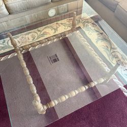 Glass and Wood Coffee Table