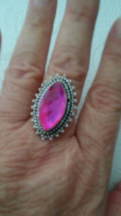 Women's Sterling Silver Rainbow Ring size 8