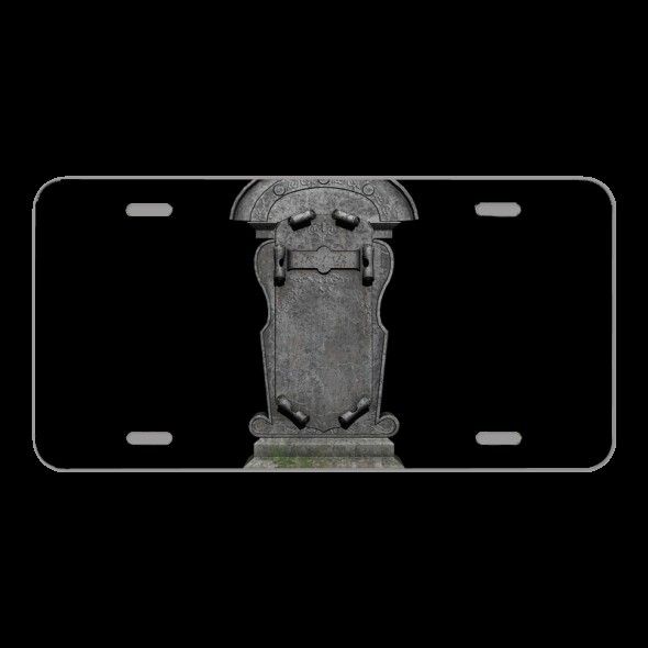 License Plate Novelty Car Front It Headstone Tomb Day Of The Dead