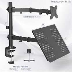 Vivo Monitor And Laptop Mount Combo Stand