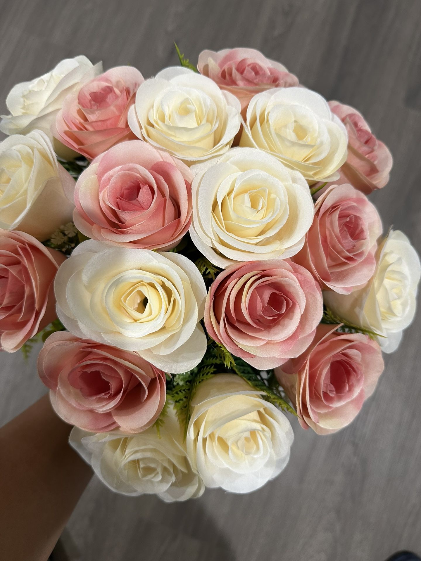 Artificial Flower Bouquet (Pink/White Rose)