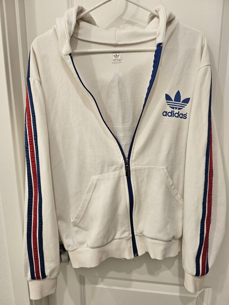 Adidas Full Zip-up Hoodie Vintage 80s 90s