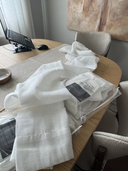 Beautiful linen curtains like new! 90” L