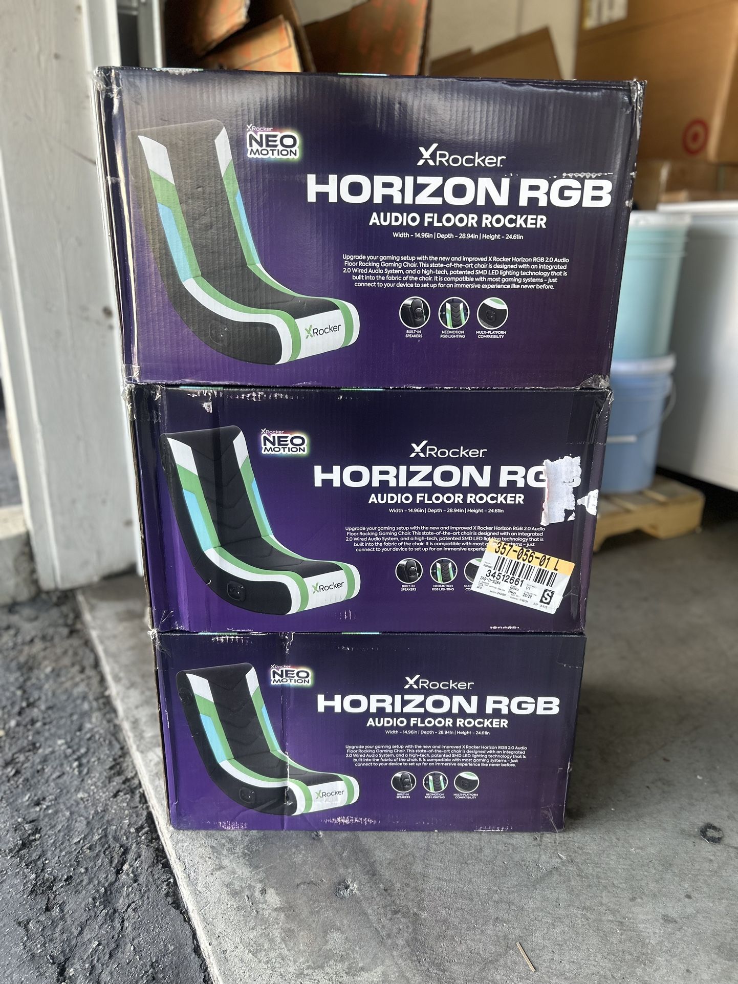X Rocker Horizon RGB Lighting 2.0 Wired Floor Rocker Gaming Chair