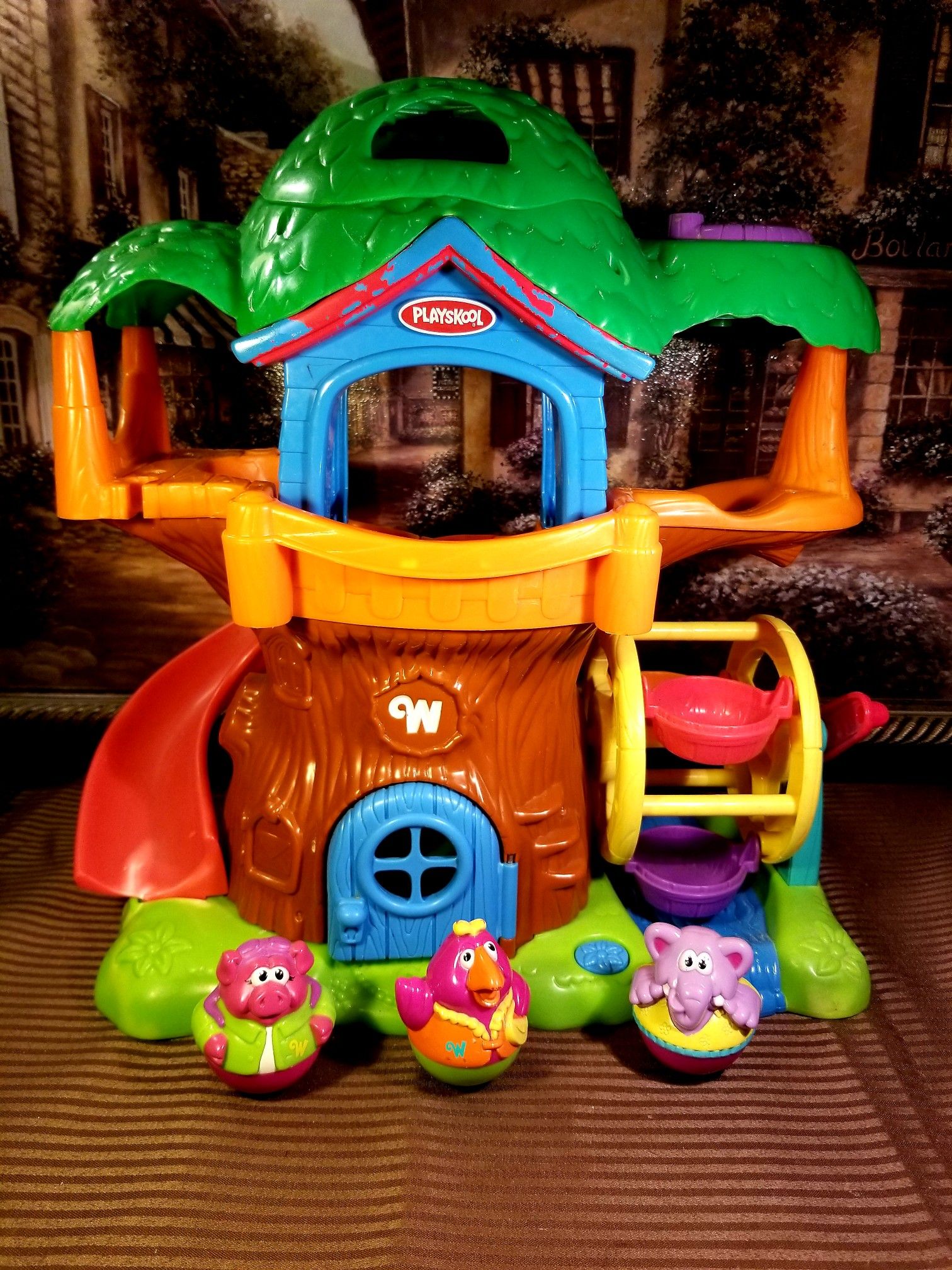 Playschool Weebles Tree House Musical Ferris Wheel Slide Playset