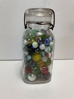Vintage Jar of Marbles (Read Description Below)