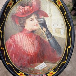 1908 Calendar lady Coca Cola Serving tray 