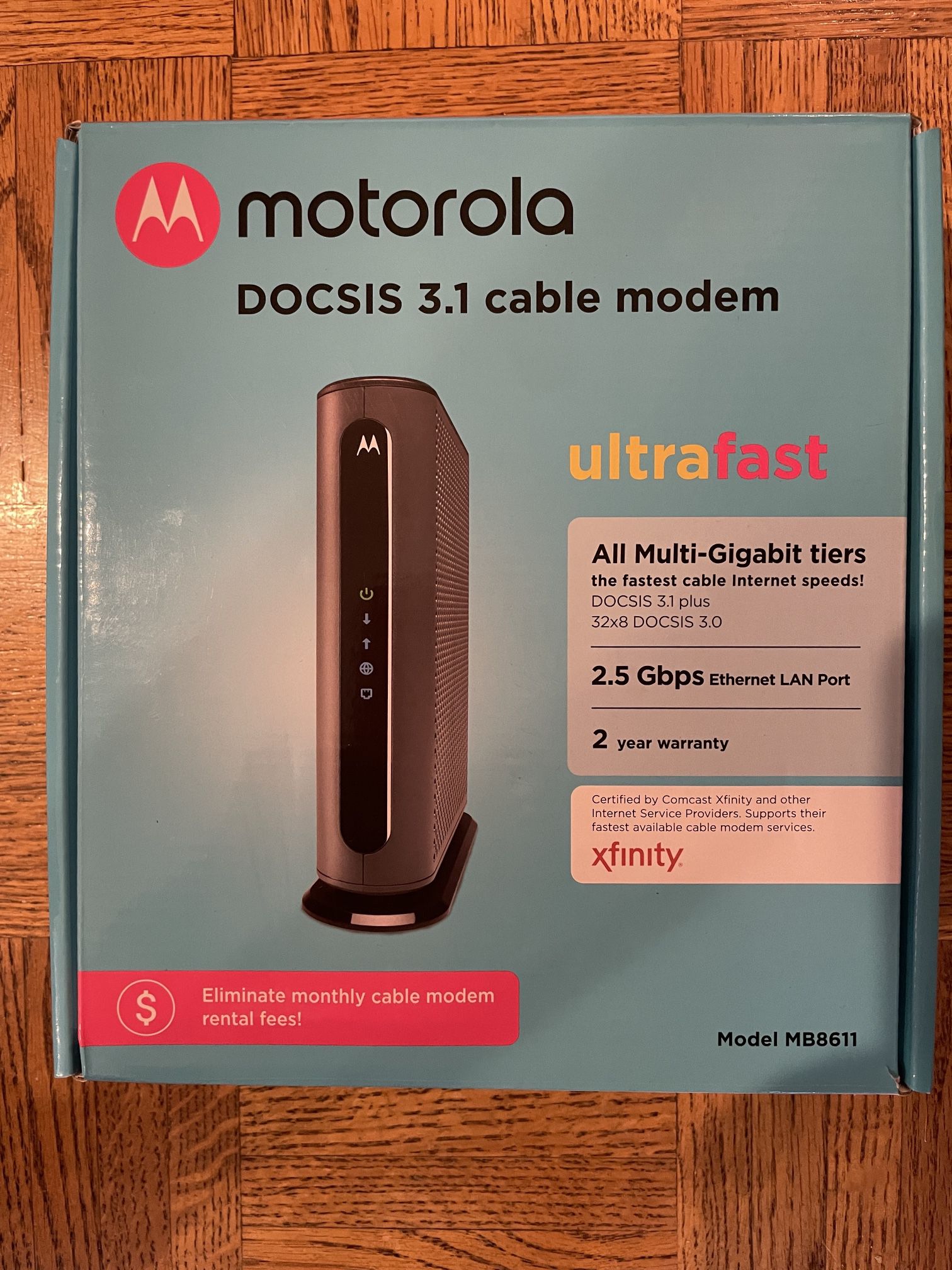 Motorola MB8611 DOCSIS 3.1 Multi-Gig Cable Modem 2.5 Gbps Port Comcast