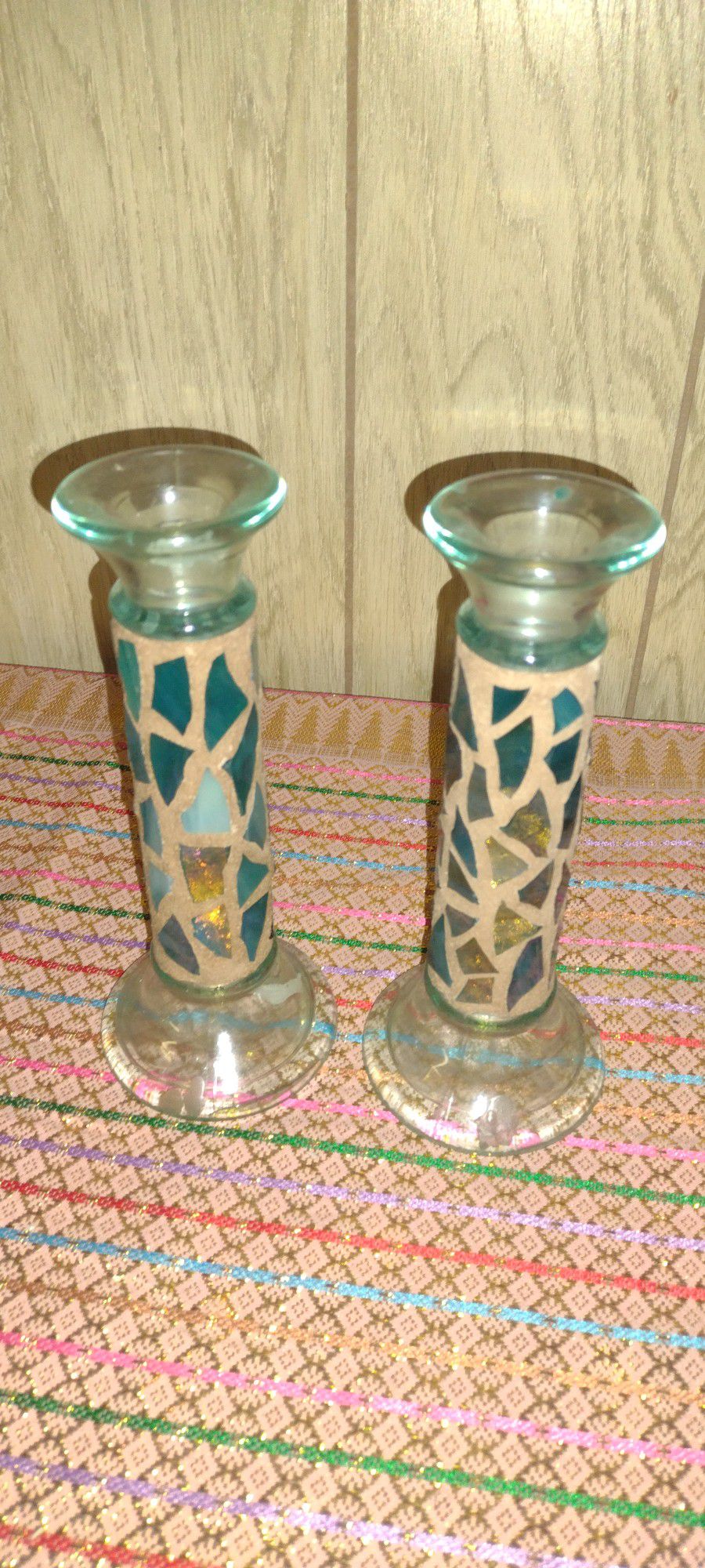 Decorative Sea Glass Candle Set