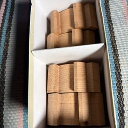4 Vtg MCM  Scandinavian Maple Wood Pig Tea Light Candle Holders Box New