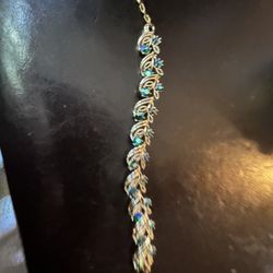 VTG Coro Aurora Borealis Rhinestone Faux Pearl Necklace