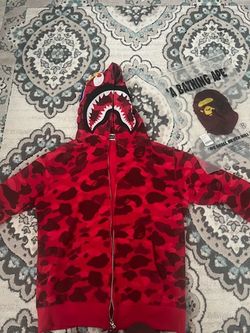 BAPE Shark Full-Zip Hoodie Red Camo
