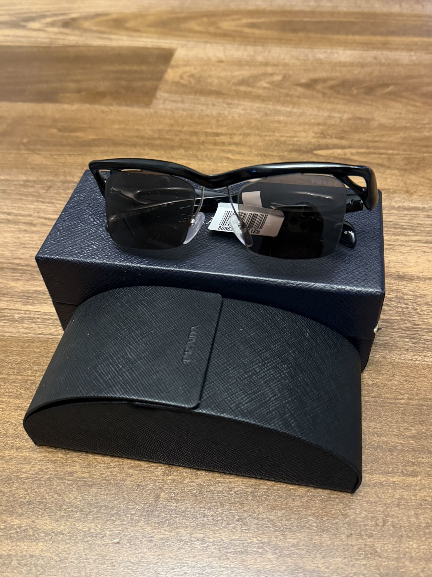 New Prada Men's Sunglasses in Black with brown mirror lens