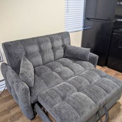 Convertible Sofa Bed, Upholstered Cotswold  Light gray and dark gray 