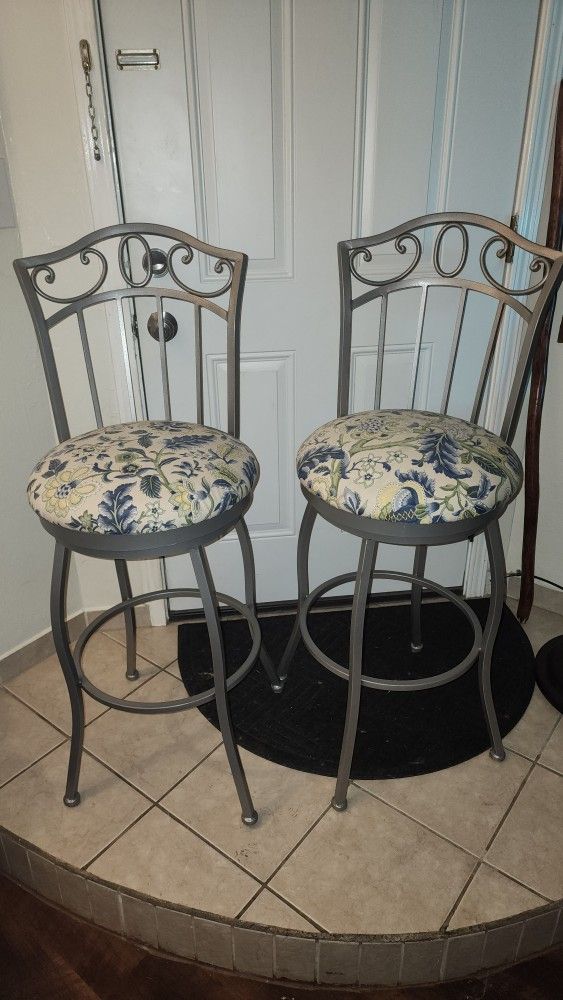 Floral Bar Stools - Set of 2