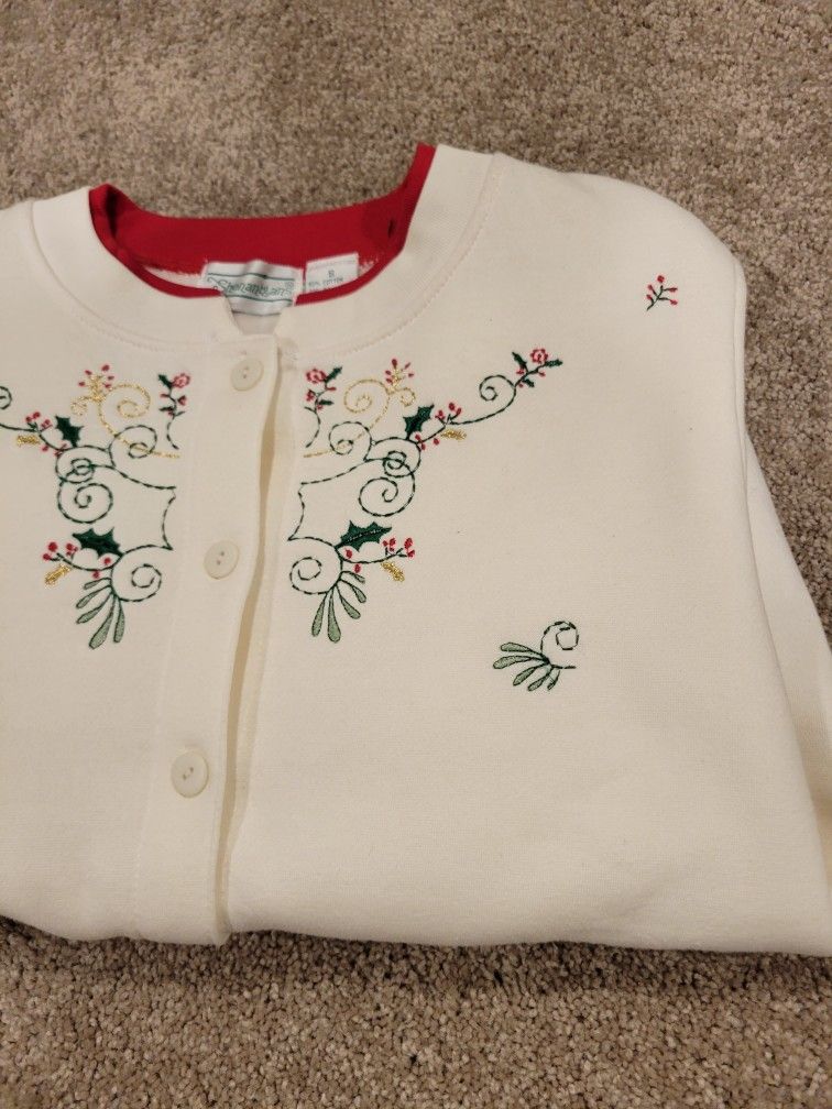 Vintage Beige Shenanigans Christmas sweater Knit UGLY Sweater