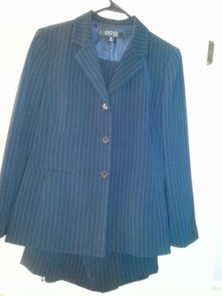 Kasper Black Suit w/ Pinstipes 3 pcs.