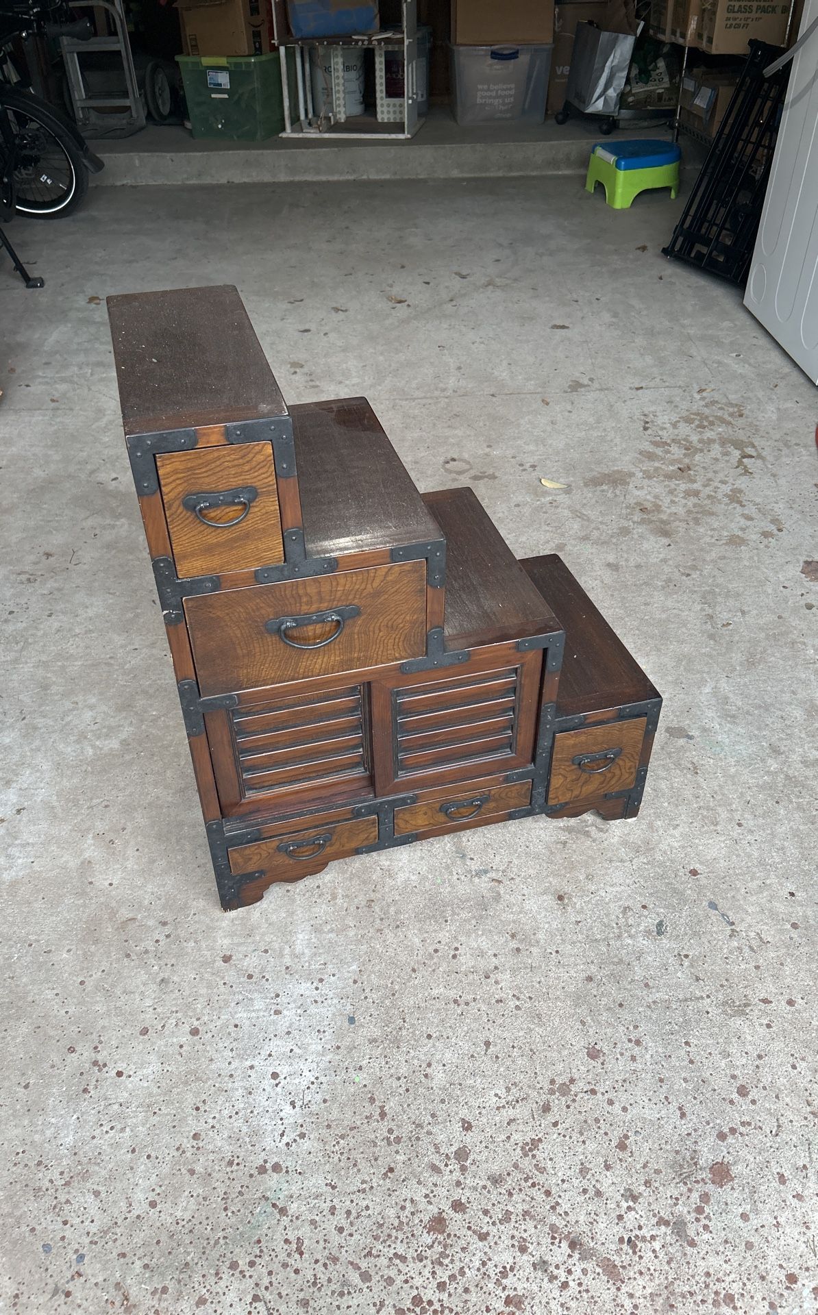 Japanese Style Staircase Cabinet Tansu