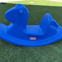 Little Tikes Rocking Horse Blue Swing Toy Indior And Outdoor Kids