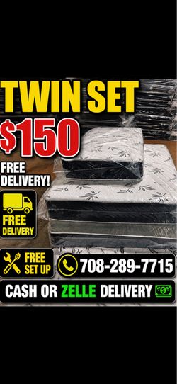 Huge sale for Mattress And Box brand  new Twin size #mattress and box 150.$ full 190$ Queen 200$ king 290$. free delivery free set up 708….289…7715… c