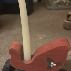 Santa Sleigh Candle Holder